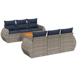 vidaXL Vrtni set od 7 dijelova s jastucima sivi poliratan - Siva i plava 1 | shoptok.hr