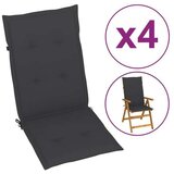  Jastuci za vrtne stolice 4 kom antracit 120x50x3 cm od tkanine | shoptok.hr