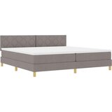  LED Box Spring Krevet Sivo-smeđa 200 x 200 cm tkanina | shoptok.hr