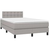  Box spring postelja z vzmetnico LED sv. siva 120x200 cm blago, (20726339) | Shoptok.si