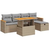 vidaXL 6-dijelni set vrtnih sofa s jastucima bež od poliratana | shoptok.hr