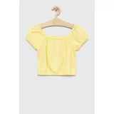 GAP Otroška bluza iz platna rumena barva