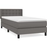  Box spring postelja z vzmetnico siva 90x200 cm umetno usnje, (20902008) | Shoptok.si