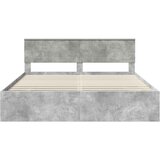  Krevetna konstrukcija s uzglavljem Betonski sivi 200 x 200 cm | shoptok.hr