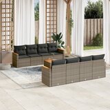 vidaXL Vrtna sedežna garnitura 9-delna z blazinami siv poli ratan | Shoptok.si
