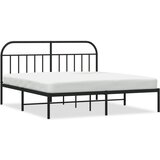 Maison Chic Kovinski Posteljni okvir - Dvoposteljna postelja - Zakonska postelja z vzglavjem črn 183x213 cm, (21692821) Cene