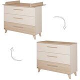 Roba Krem/u prirodnoj boji dječja komoda u dekoru hrasta s promjenjivim stolom 110x98x75 cm Sidney – | shoptok.hr