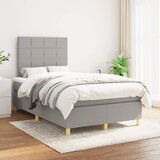 Maison Chic Box spring postelja - Vzmetna postelja z vzmetnico svetlo siva 120x200 cm blago SL185, (21909188) | Shoptok.si