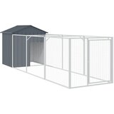  Kućica za pse s krovom antracit 117x405x123 cm pocinčani čelik | Shoptok.si