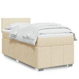  Krevet s oprugama i madracem krem 90 x 200 cm od tkanine | shoptok.hr