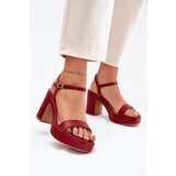 Boto Eco Leather Heeled Sandals Burgundy Lillita | ePonuda.com