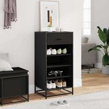vidaXL Regal za čevlje črn 48x38x97,5 cm inženirski les | Shoptok.si