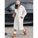 DStreet Płaszcz damski zimowy GLAMFUR długi futerkowy beżowy | Shoptok.si