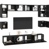 vidaXL Komplet TV omaric s polico Drugo 8 pcs Črni hrast 100 x 30 x 30 cm | Shoptok.si