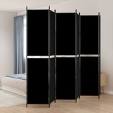 Sobna pregrada s 6 panela crna 300 x 220 cm od tkanine | shoptok.hr