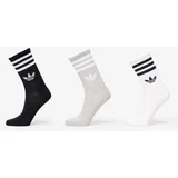 3-Stripes Crew Socks 3-Pack White/ Grey/ Black L
