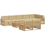  Set vanjskih sofa 9 kom. Bijela i bež Poliester | shoptok.hr