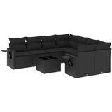  9-dijelni set vrtnih sofa s jastucima crni od poliratana | shoptok.hr