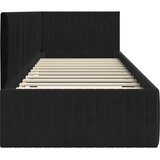  Kutni okvir kreveta s uzglavljem Crna 80 cm x 200 cm Baršun | shoptok.hr