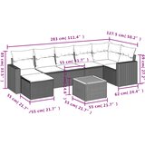  8-dijelni set vrtnih sofa od poliratana s jastucima crni | shoptok.hr