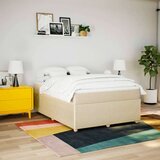  Krevet s oprugama i madracem krem 160x200 cm od tkanine | shoptok.hr