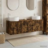  Set ormarića za kupaonicu 3 kom. Dimljeni hrast Smeđa 49,5 x 44,5 x 65,5 cm Cene