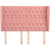  Uzglavlje s ušima ružičasto 163x23x118/128 cm baršunasto | shoptok.hr