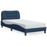 Furnova Posteljni okvir z LED brez vzmetnice Modra 80x200 cm Tkanina, (22055216) | Shoptok.si