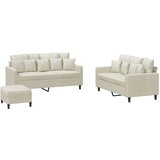 vidaXL 3-dijelni set sofa s jastucima krem baršunasti Cijene