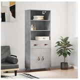 vidaXL Visoka komoda siva betona 69 5x34x180 cm od konstruiranog drva | shoptok.hr
