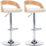Furnova Barski stolčki 2 kosa krem umetno usnje in ukrivljen les, (21948972) | Shoptok.si