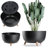KADAX cvetlični lonec 47 cm pokrov + vstavljive noge stojalo za rože črne barve, (5000350954) | Shoptok.si