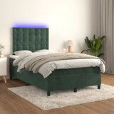 Maison Chic Box spring postelja - Vzmetna postelja z vzmetnico LED tem. zelena 120x200cm žamet SL18273, (21894696) | Shoptok.si