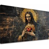  Presveto Srce Isusovo | Slikano akrilom i zlatnim listićima | shoptok.hr