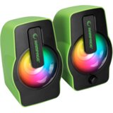 Rampage Zvučnici 2.0 gaming RMS-G7 FALSETTO 2.0 6W RGB LED, green, 3,5mm + USB napajanje | Eponuda.ba