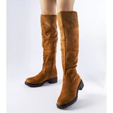 Gemre Brown long boots with rhinestones Colleen Cijene