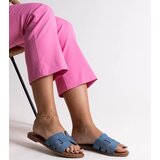 Gemre Blue eco leather flip-flops Hyiaba | Shoptok.si