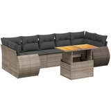 Maison Chic Seti vrtnega pohištva - Vrtna garnitura - Vrtni pohištvo set 8-delna z blazinami siv poli ratan, (21799364) | Shoptok.si