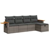 vidaXL 5-dijelna vrtna garnitura od poliratana s jastucima siva | shoptok.hr