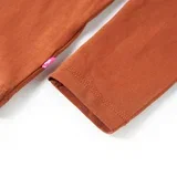 Dječja majica s dugim rukavima boja konjaka 128