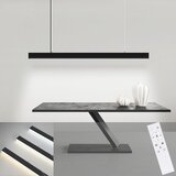 Nettlife LED viseča svetilka Diam.107CM 32W 3000K-6500K zatemnilna, črna, moderna linearna oblika za jedilnico/pisarno., (22123086) | Shoptok.si