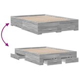 vidaXL Posteljni okvir s predali siva sonoma 120x190 cm inženirski les | Shoptok.si