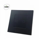 Wise prekidač na dodir - 2 tastera, pvc mat panel crni | ePonuda.com