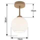 Brilagi LED plafonski luster RETRO GLASS 1xE27/60W/230V prečnik 15 cm bež/beli | Eponuda.com