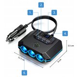  12V-24V LED avto polnilec in razdelilec 4x USB Quick Charge 3.0 LCD | Shoptok.si