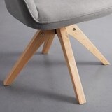 Bessagi Home naslanjač leonie, svetlo siva, žamet, vrtljiv | Shoptok.si