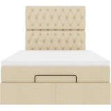  Otomanski okvir kreveta s madraca krem 120x200cm od tkanine | shoptok.hr