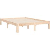  Posteljni okvir z vzglavjem 140x190 cm trden les | Shoptok.si