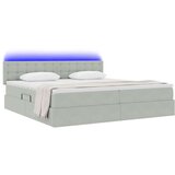  Krevet S LED lampica Svijetlo siva 200 x 200 cm Baršun | shoptok.hr