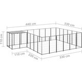 vidaXL kavez za pse crni 12,1 m² čelični | shoptok.hr